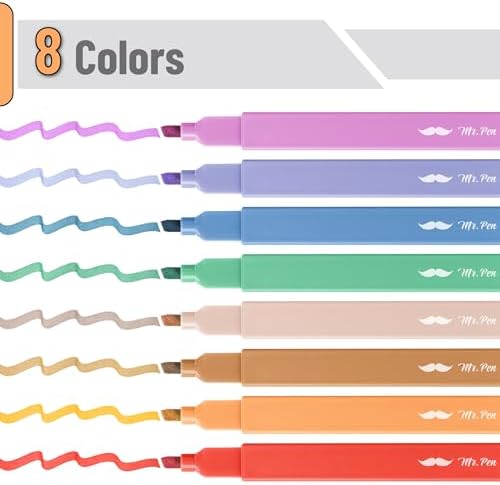 Mr. Pen- Aesthetic Highlighters No Bleed, 8 Pack, Assorted Colors | Chisel Tip, Cute Highlighters Assorted Colors for Journaling, Highlighting, Underlining, Fast Dry, Back to School Supplies
