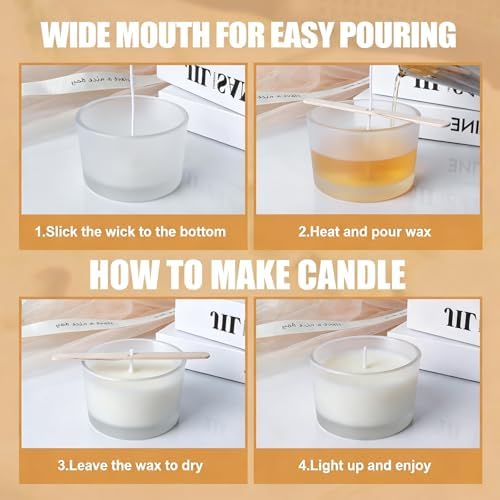 12-Pack 4oz Glass Candle Jars for Making Candles -Frosted