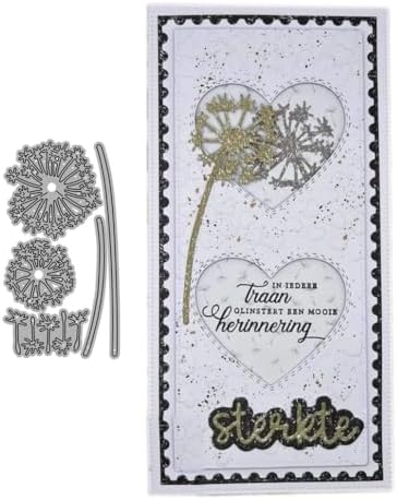 Scrapbooking Die-Cuts, Layer Frame Net Set Metal Cutting Dies for Card Making, Paper Craft Template, Background Embossing Stencils, DIY Album Décor (Dandelion-6.9x12.9cm)