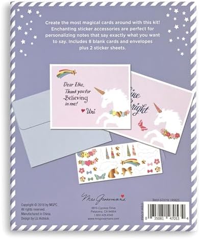 Mrs. Grossman's Design Your Own Sticker Notecards, Unicorn Wishes