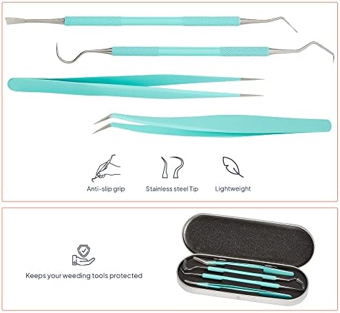Premium Vinyl Weeding Tool Kit - Precision Stainless Steel Weeder - Hook and Pick with Fine Tweezers Crafting Set - by iVyne