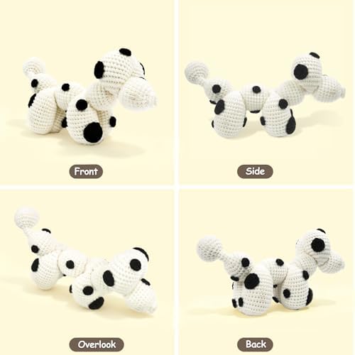Dog Crochet Kit for Beginners, Larger Size Amigurumi Starter Kit with Step-by-step Tutorial Video and User Manual, Easy Art Crochet Knitting Amigurumi, DIY Animal Kits Dogs Puppy Lovers