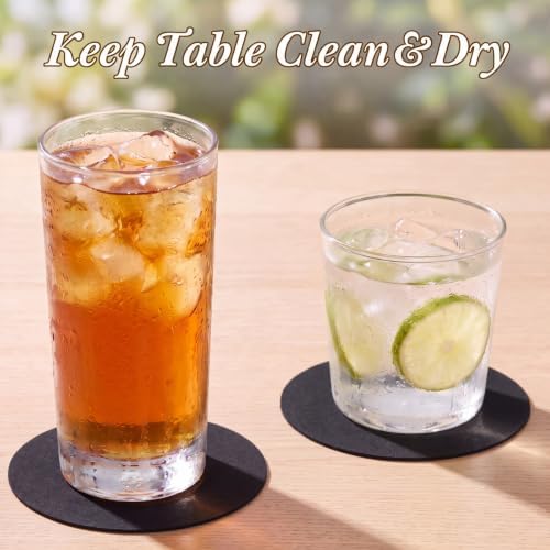 TaoBary 100 Pcs Round Cardboard Coasters Bulk, 4 Inch 1mm Thick,Black