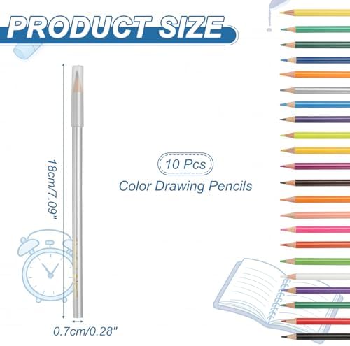 PATIKIL Colored Pencils, Silver Color Drawing Pencils with Oil-Based Cores Art Scrapbook Supplies for Adult Coloring Books Artists Beginners Drawing Sketching, 10 Pcs