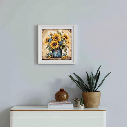 Gemozaic Sunflower Paint by Numbers Kit for Adults, 16 x 16 INCH, Unframed