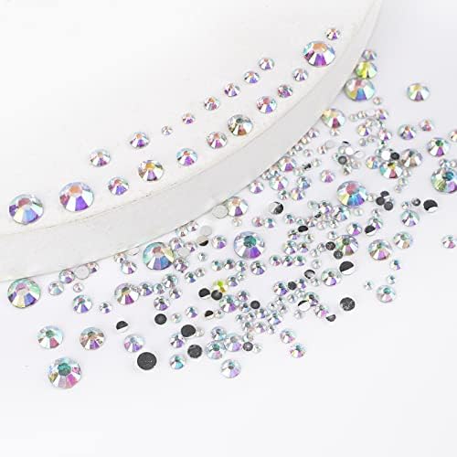 Canvalite 1500PCS Rhinestones Flat Back Gems, Nail Rhinestones Nail Art Gems with Pick Up Tweezers and Rhinestone Picker Dotting Pen, Nail Art Tools for Nails, Clothes, Face, Craft