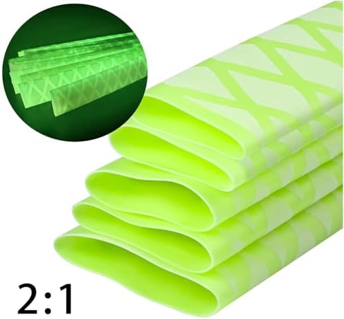 X-Tube Heat Shrink Wrap Tubing,Non-Slip Waterproof PE Material, Luminous, 40 Inch Length, 2:1 Shrink Ratio, for Fishing Bulding Handle Cork Rod Grip,Fluorescent Color (1, Diameter: 45MM; Length: 40")