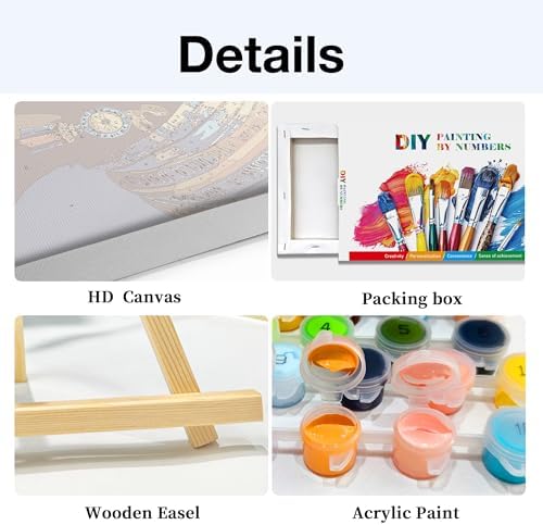 HeeBenor Framed Paint by Numbers Kit for Adults, Black Women, 8x12 Inch