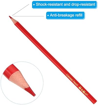 PATIKIL Red Colored Pencils Set,6 Pcs Oil Color Pencils Wooden Coloring Drawing Pencil for Artists Art Painting