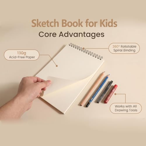 Artists Sketch Book for Kids, 8.5 x 11.5 Inch, 3PCS