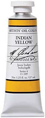 M. Graham Artist Oil Paint Indian Yellow 1.25oz/37ml Tube