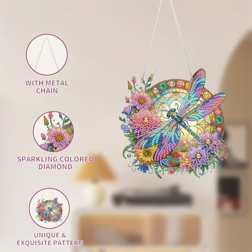 AIBOERL 2 Pack Diamond Art Kits for Adults, Bird Acrylic Hanging Suncatcher