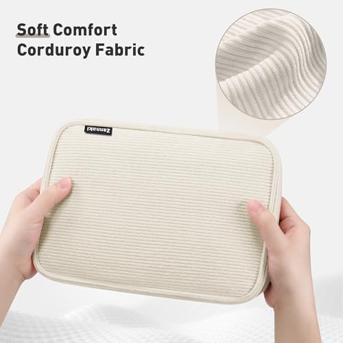 Zannaki Large Capacity Pencil Pouch Organizer | Soft Corduroy Pencil Box for Girls Boys Teens | Cute Big Pen Bag with Multiple Zipper Pockets - Pencil Case Storage for Art Supplies & Stationery-Beige