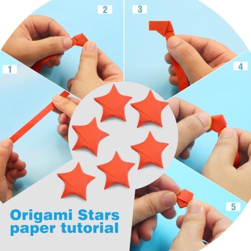 FoDau770 Solid Color Star Paper Strips - 360 Sheet, Orange