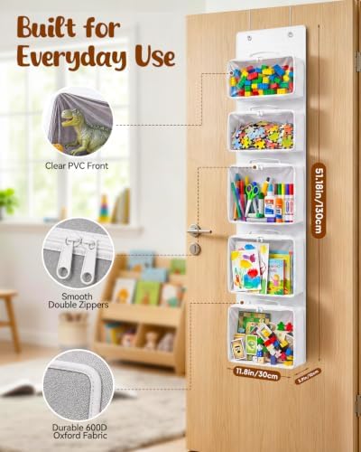 Over the Door Organizer, Hanging Craft and Art Supply Storage, White