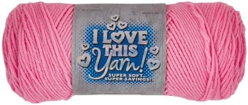 Hobby Lobby I Love This Yarn, 100% Acrylic, 100 Pink, Set of 2