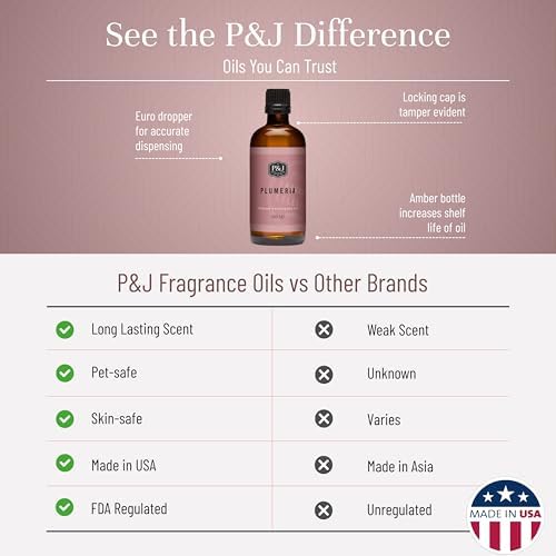 P&J Trading Fragrance Oil | Plumeria Oil 100ml - Candle Scents for Candle Making, Freshie Scents, Soap Making Supplies, Diffuser Oil Scents