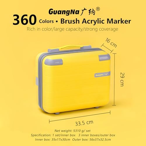 Guangna 360 acrylic paint markers for stones, fabric, wood, and more
