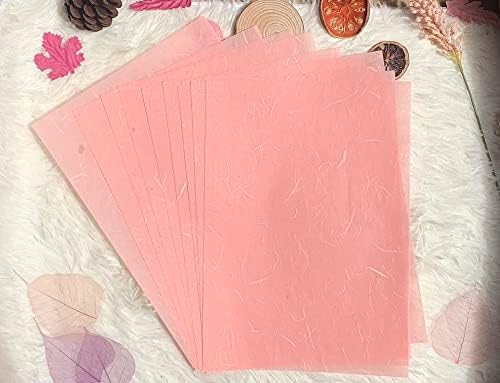 A4 Mulberry Paper 50 Sheets, Natural Fiber Mulberry Paper for Card Making, Watercolor, Calligraphy, Origami, Scrapbooking, Bookbinding & DIY Crafts (Wedding Tone, A4)
