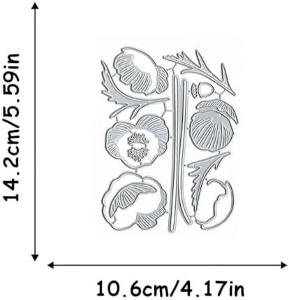 Flowers Metal Cutting Die for Scrapbooking - Cut Stencils for DIY Scrapbook Photo Album Decorative Paper Card, Card Making Supplies, Stencils & Crafting Die Cut (Geranium 5.6 x 4.2 in)