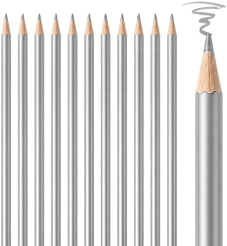 12 PCS Silver Colored Pencils, Pre-sharpened Professional Wooden Art Pencils Set for Artists Painting | Premium Drawing Sketching Supplies