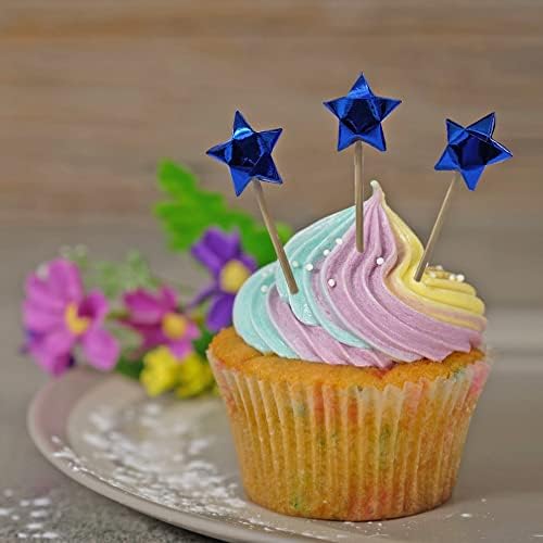 500-Strips Blue Foil Paper Strips for Making Origami Stars, Lucky Stars, Puff Stars. Reflective Mirror Shiny Paper Strips, 0.5 x 11 inch. (Blue Foil, 500)