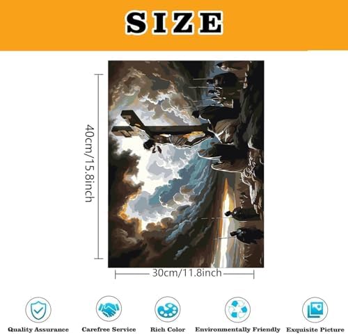 Jesus Paint by Numbers Kit for Adults Framed Canvas, Frameworkless