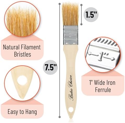 Bates- Chip Paint Brushes, 1-Inch, 48 Pack, Chip Brush, Brushes for Painting, Paint Brushes, Stain Brushes for Wood, Natural Bristle Paint Brush, 1 Inch Paint Brush, Chip Paint Brushes for Paint