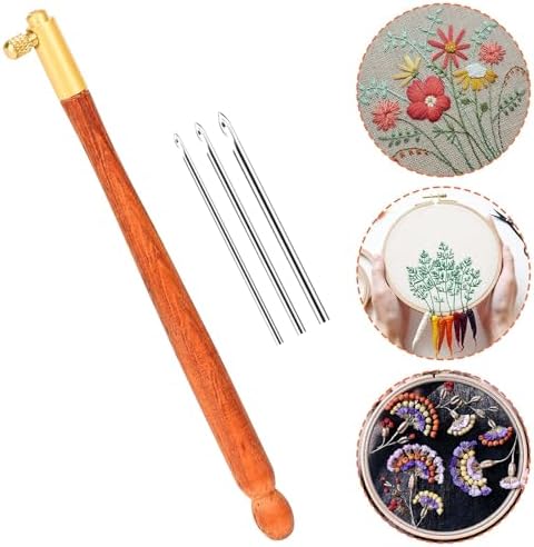 Tambour Hook with 3 Needles 70 100 120 Embroidery Beading Crochet Tools Kit