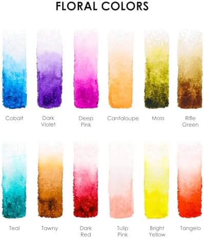 Grabie 12 Color Travel Watercolor Paint Set, Pocket Palette, Floral