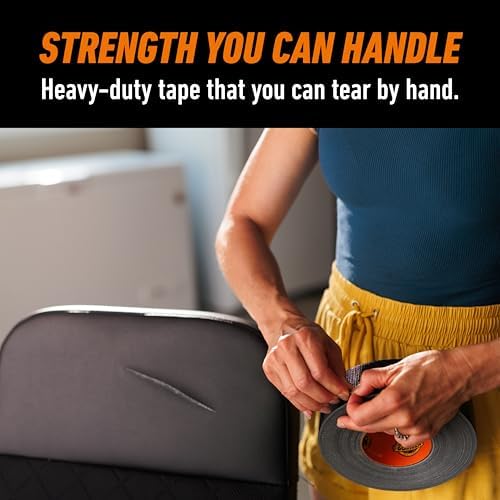GORILLA Heavy Duty Duct Tape, Black, 1.88" x 50 yd, 1-Pack