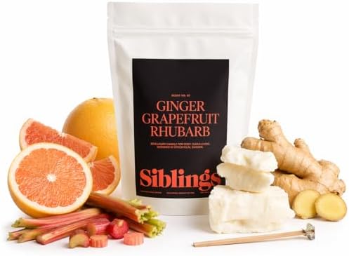 Siblings Candle Refill Kit No. 07, Ginger Pink Grapefruit Rhubarb