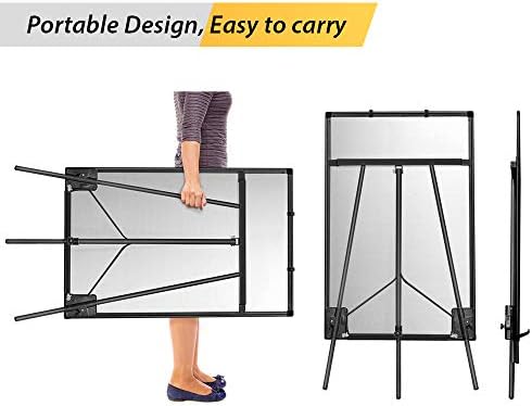 Maxtek Easel Whiteboard 40 x 28, Stand Tripod with Height Adjustable, Black