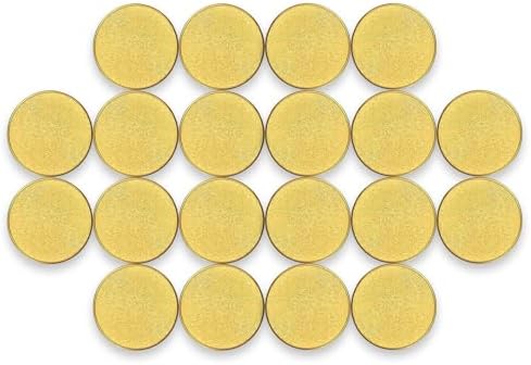 Blank Coins for Laser Engraving Blank Challenge Coins Bulk, Zinc Alloy Engraving Coin Blanks, Metal Stamping Blanks 40mm Diameter with Plastic case for DIY Crafts (Gold-20pcs)