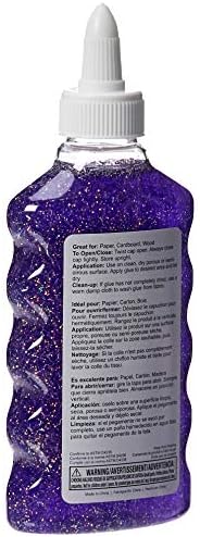 Amazon Basics Liquid Washable Glitter Glue for Making Slime, Art Crafts and School, Assorted Colors (Purple, Pink, Red, Blue), 6 oz Each, 4-Count