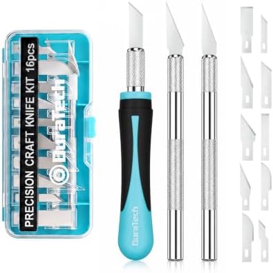 DURATECH 16-Piece Exacto Knife Set for Crafting, Modeling, Pumpkin Carving
