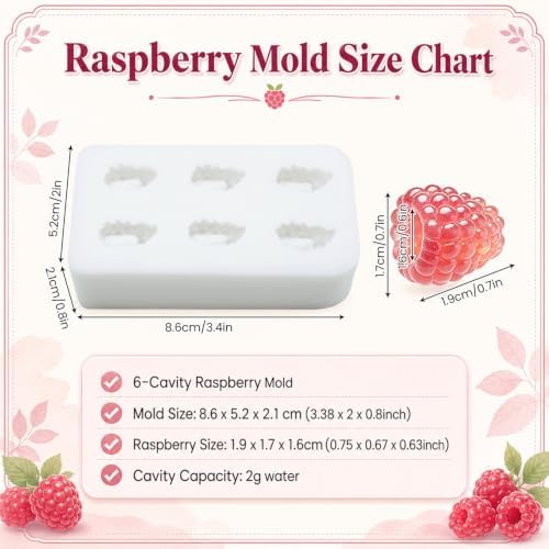 6 Cavity Raspberry Silicone Mold, Mini Raspberry Shaped Silicone Mould