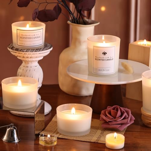 Matte White Candle Jars with Lids, 16 Pcs Containers for Making Candles