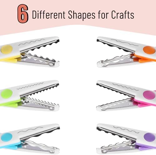 Mr. Pen- Craft Scissors Decorative Edge, 6 Pack, Retro Colors | Zig Zag Scissors for Crafting, Scrapbooking, Fancy, Pattern, Design