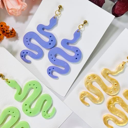 Xaekicr Polymer Clay Cutter Snake Shape – Curvy Clay Earring Cutter for Polymer Clay Jewelry, Bold Clay Tools for DIY Earrings, Halloween Crafts and Y2K Accessories