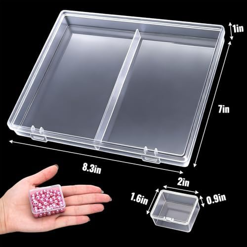 4 Pack Bead Storage Container, 64 Grids Small Nail Organizer Boxes