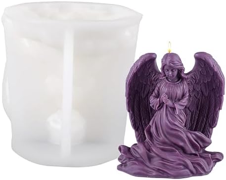 Large Wing Angel Maria Nativity Scene Silicone Wave Spiral Candle Mold - Silicone Resin Casting Molds for Candle & Resin & Soap Craft Supplies