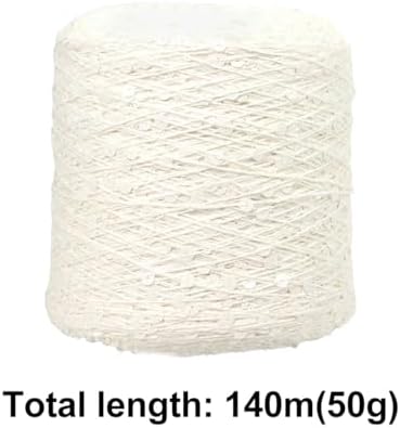 ECYC Ltd 153 Yards Cotton Sequin Yarn, Sparkle Thread for Crocheting and Knitting, DIY Craft Projects - Glitter Sequin Cotton