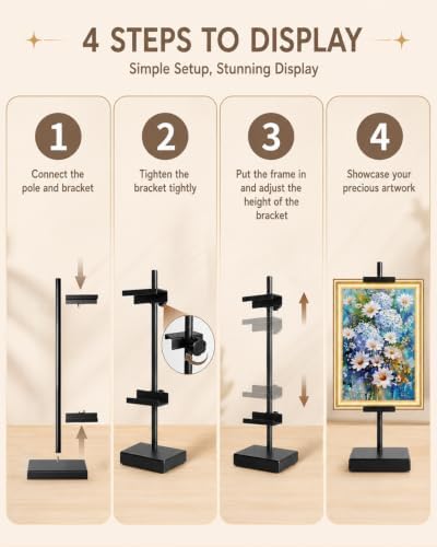 AZEAM 17" Adjustable Tabletop Easel Stand, Black Picture Easels for Display
