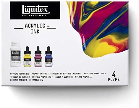 Liquitex Professional Acrylic Ink, 1-oz (30ml), Pouring Technique, Primary Colors, Set of 4