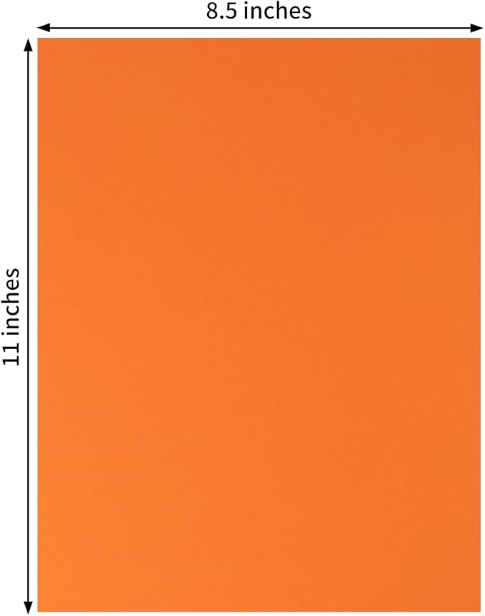 20 Sheets Blank Dark Orange Thick Paper Cardstock, 8.5x11 inches