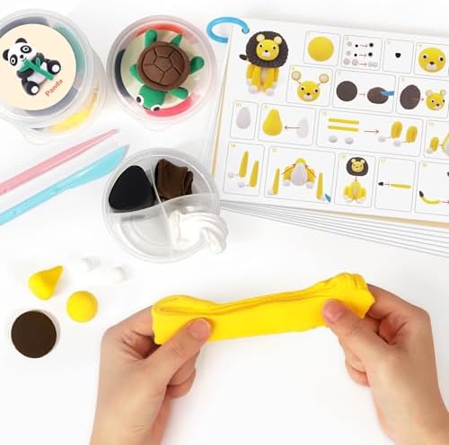 Helsort Air Dry Clay Kit for Kids, 12 Animals Modeling Clay Set, Kids Craft