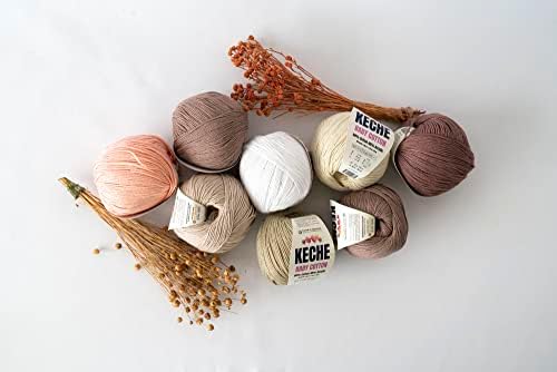 Keche Baby Cotton, 60% Cotton 40% Acrylic Yarn, Soft Cotton Yarn for Crochet and Knitting, Amigurumi Yarn 4 Skeins/Balls [1.76 Oz (50g) / 180 Yrds (165m)] x 2 Green