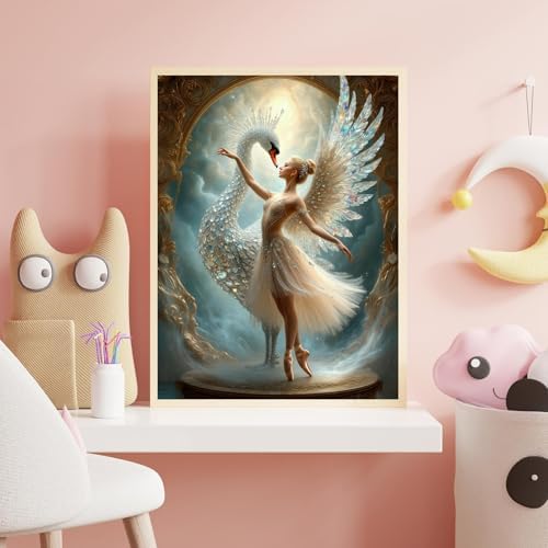 ILYUFO Diamond Art Kits for Adults Swan Dance DIY Diamond Painting