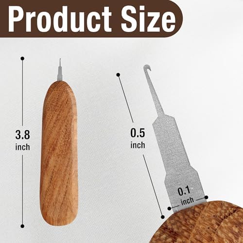 Savina Handmade Needle Threader for Hand Sewing - Hardwood Handle with Stainless Steel Hook (1cm Extended) for Easy Threading - Works with Sewing Machines & Small Eye Needles (Needle Threader)